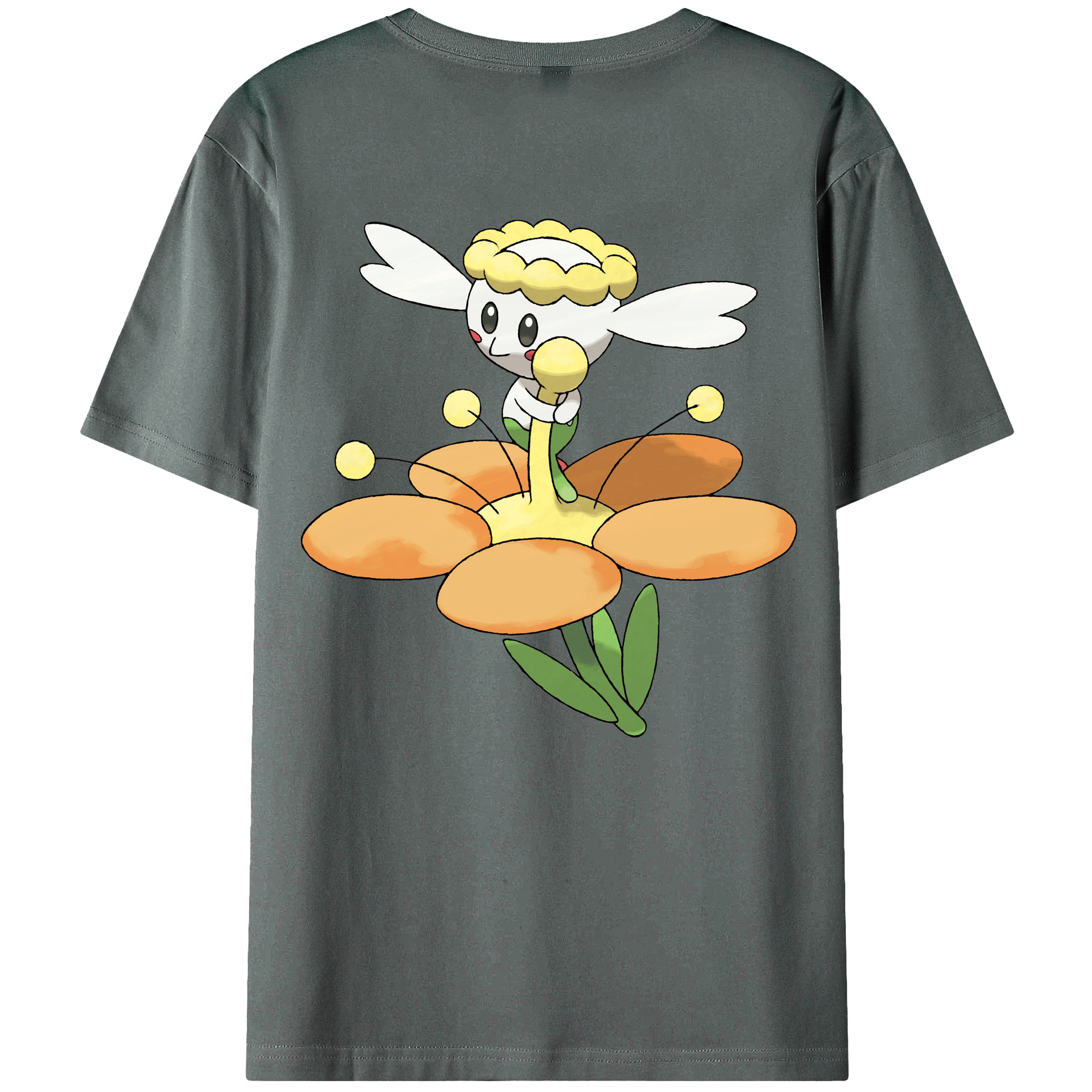 （画像用） ポケットモンスター Pokémon 綿100％ メンズ半袖Tシャツ（バックプリント） 通気性